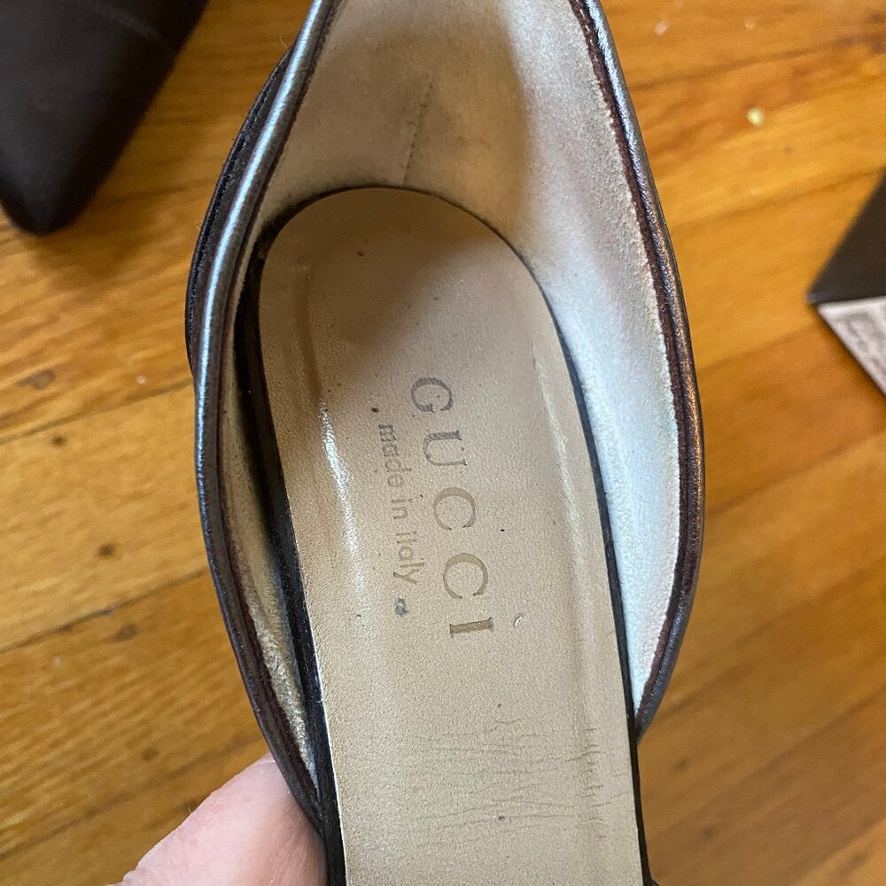 Vintage Gucci Python Satin Pumps Python Heels Siz… - image 4